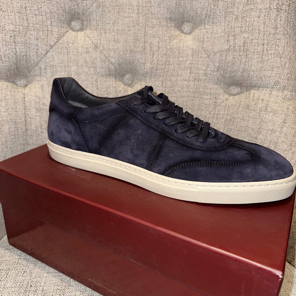To Boot New York Wilton Suede Blue Low-Top Sneakers $425 size 13(46)
